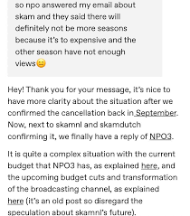 Within three weeks, the video received more than 2 million views (shown below). Skam Dutch On Twitter Npo3 Is The Only Dutch Channel That Offers Programs Like Skam More Importantly The Rights Belong To Nrk And Npo3 That Would Mean Another Channel Has To Buy