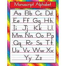 manuscript alphabet zaner bloser learning chart alphabet