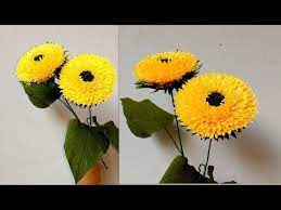How To Make Teddy Bear Sunflower X2f Helianthus Annuus Teddy Bear Flower 201 Youtube Paper Flowers How To Make Paper Flowers Paper Flowers Craft