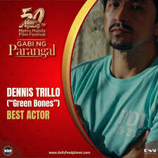 Kapuso Actor nabingwit ang BEST ACTOR Award para sa mahusay niyang pag  ganap sa #GreenBones #MMFF50GabiNgParangal