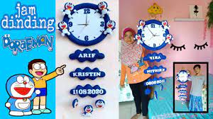Kerajinan jam dinding unik dan cantik dari karton youtube. Cara Mudah Membuat Jam Dinding Doraemon Dari Kreasi Kain Flanel Ideas Fieltro Youtube