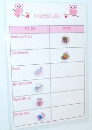 Girls Bedtime Routine Reward Chart With Magnets