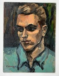 GEORGE SWANSON (1908-1968) Self Portrait (Blue Shirt), 1940, Oil