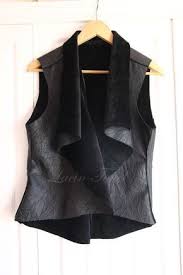 Asimetrik Deri Yelek Lacin Tenel Blok Elbise Moda Kiyafetler Moda