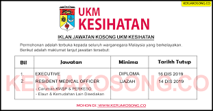 Jawatan kosong universiti malaya (um) ,berminat mohon online sekarang april 5, 2021. Jawatan Kosong Ukm Kesihatan