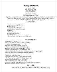 Simple and professional fonts such as times new roman, arial, calibri, verdana, or something similar are recommended. Professional Hospital Chef Templates Myperfectresume