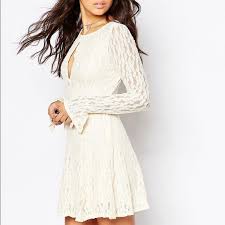 Nwt Free People Lace Detail Cream Dress Nwt