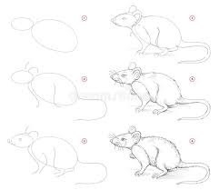 How To Draw From Nature Sketch Of Cute Rat. Creation Step By Step Pencil  Drawing. Educational Page For Artists Stock Vector - Illustration Of  Educational, Handdrawn: 164133043