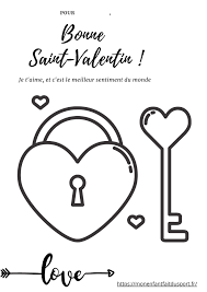 Coloriage Saint Valentin Coeur Cadena Cle En Coeur En 2021 Coloriage Facile Coloriage Facile A Dessiner