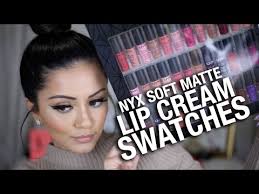 Full Nyx Soft Matte Lip Cream Swatches All Colors Youtube
