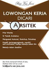 Pendidikan minimal s1 teknik, diutamakan dari teknik lingkungan, teknik sipil atau arsitektur, diutamakan yang memiliki kemampuan dan. Paris Van Java Resort Lifestyle Place On Twitter Loker Dicari Arsitek Untuk Bekerja Di Pvjbandung Kirim Cv Ke Hrd Paris Van Java Com Lokerbdg Http T Co 4awxrndqav
