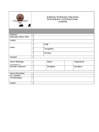 Template menu makanan ini dapat menarik setiap pemilik restoran jenis apa saja, mengutamakan disain kreatif multiguna. Borang Tempahan Makanan
