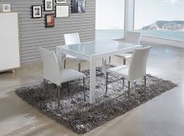 Table De Salle A Manger Rectangulaire Avec Rallonge Lisbonne Laquee Blanche Avec Plateau En Verre Outdoor Furniture Sets Dining Table Furniture