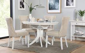 Hudson Round White Extending Dining Table Round Dining Room Small Dining Room Table Round Dining Table Sets