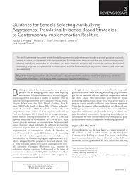 Pdf Best Practices To Address Or Reduce Bullying In Schools