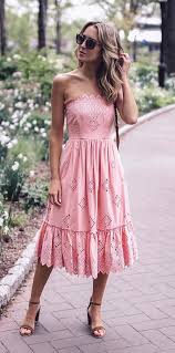 Cotton Eyelet Dress Wedding Attire Guest Lace Dress Outfit Blush Lace Dress