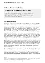 The increased visibility of a nonbinary minority creates challenges for other rights movements, while also opening new avenues for feminist and lgbt. Pdf Making Lgbt Rights Into Human Rights