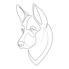 Continuous Line German Shepherd Single Line Minimal Style Shepherd Dog Vector Illustration Portrait Stock I Dog Line Art Line Art Drawings Dog Line Drawing