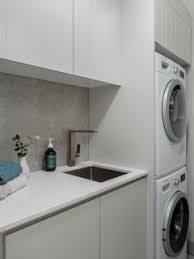 Design ideas for a contemporary living room in melbourne with grey walls and grey floor. 75 Most Popular Contemporary Grey Utility Room Design Ideas For February 2021 Houzz Ie