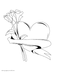 These coloring sheets will help your kids develop some important skills these rose coloring sheets will form the foundation for early learning success in your children. Printable Red Rose Coloring Page Flower Pages Heart Valentine Roses Tures Color And Print Sonic Amy Skull Easy Oguchionyewu
