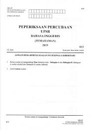 Koleksi soalan percubaan upsr 2019. Soalan Percubaan Bahasa Inggeris Upsr An Najah Learning Centre Facebook