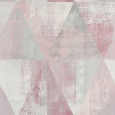 Vliestapete Rasch Dreieck Vintage Rosa Grau 410938 Tapeten Tapete Grau Rosa Grau