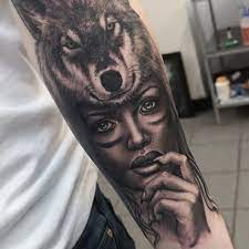 Wolf And Woman Tattoo Wolf Girl Tattoos Wolf Tattoos Wolf And Woman Tattoo