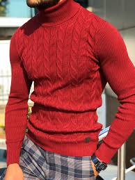 Yarn.com has been visited by 10k+ users in the past month Texture Red Turtleneck Knit Wearmanstyle
