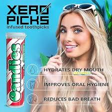 Xero Picks Candies Wykałaczki o smaku karmelowym dla długotrwałego świeżego  oddychania i zapobiegania suchości w ustach