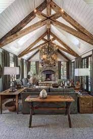 Whimsical Lakeside Cottage Retreat With Cozy Interiors On Lake Keowee Lake House Interior Rustic Living Room Design Cottage Retreat