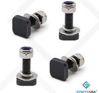 4 pcs M8 Size, T-Slot Bolts (T-Bolts) w/ Washer Hex Nuts, Black, Stainless  Steel