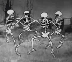Skeletons dancing a fun dance in an old ruined house. Aesthetic Skeleton Wallpaper Gif Novocom Top