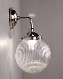 Prismatic Ribbed Glass Globe Bathroom Wall Light Goodrich Art Deco Lighting Ip44 Rated Wall Lights Bathroom Wall Lights Prismatic Wall Light