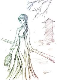 Vietnamese Ao Dai Drawing Illustrations Drawings Art