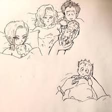 u had me a kiss on the cheek dragon ball artwork dragon ball art krillin and 18