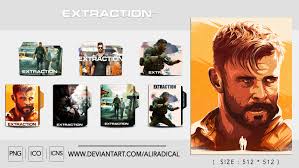 Tyler rake, a fearless black market mercenary, embarks on the most deadly extraction of his career when he's enlisted to rescue the kidnapped son of an imprisoned international crime lord. Extraction 2020 Folder Icon By Aliradical On Deviantart