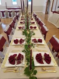 Burgundy Beige And Gold Table Setup Gold Wedding Decorations Burgendy And Gold Wedding Gold And Burgundy Wedding