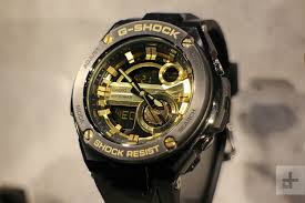 Black case, rose gold buttons and front screws, red accents. Like Your Tech Tough Casio S G Shock Hybrid Smartwatch Is Coming Soon Digital Trends