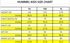 Hummel Kids Size Chart Jpg