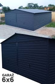 Garaz 6x6 Hala Wiata Blaszana Z Dachem Dwuspadowym Outdoor Decor Garage Doors Doors