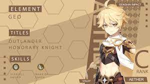 Genshin Impact Aether Geo Traveler Wallpaper Pc