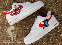 Custom Nike Air Force 1 Ironman Vs Spiderman Marvel Air Etsy In 2020 Cute Nike Shoes Marvel Shoes Nike Air Shoes