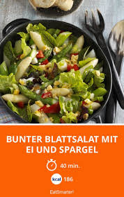 Bunter Blattsalat Mit Ei Und Spargel Rezept Rezepte Salat Blattsalat