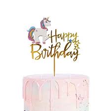 (beer cake) | party & gift ideas betty macdonald fan club: Matt Time Unicorn Happy Birthday Cake Topper Glitter For Kids Boys Girls Party Decorations Gold Acrylic Buy Online In Azerbaijan At Azerbaijan Desertcart Com Productid 80269882
