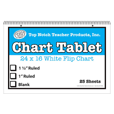 White Chart Tablet 16x24 Blank 25 Sht