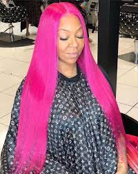 Y All Feeling This Hot Pink Follow Dadollhouse For More Hot Pink Hair Human Hair Wigs Hair Styles