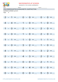 Pre Kindergarten Worksheets Numbers Subtraction Free Printable Pdf S Kindergarten Math Worksheets Kindergarten Math Worksheets Addition Pre Kindergarten Math