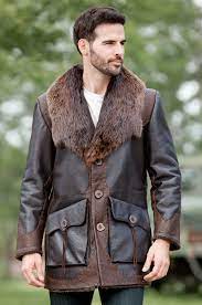 Men S Jasper Sheepskin Shearling Leather Coat With Beaver Fur Collar Style 29255 Sheepskin Coat Mens Leather Coats Sheepskin Jacket