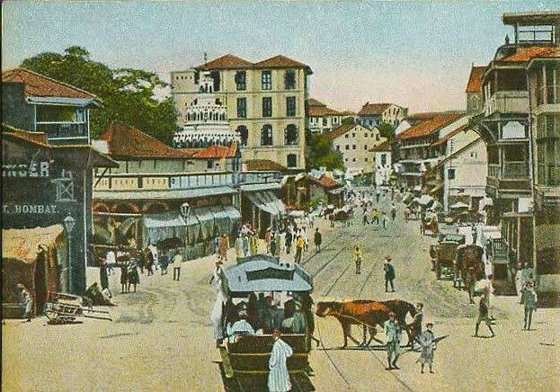 Horse Drawn Tram at Mumbadevi Road in Mumbai | Mumbai map old style, Vintage bombay postcard, Old bombay