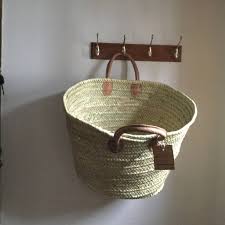 Annie basket £ 28 add; Large French Market Basket Short Long Leather Handles By Ville De Fleurs Notonthehighstreet Com